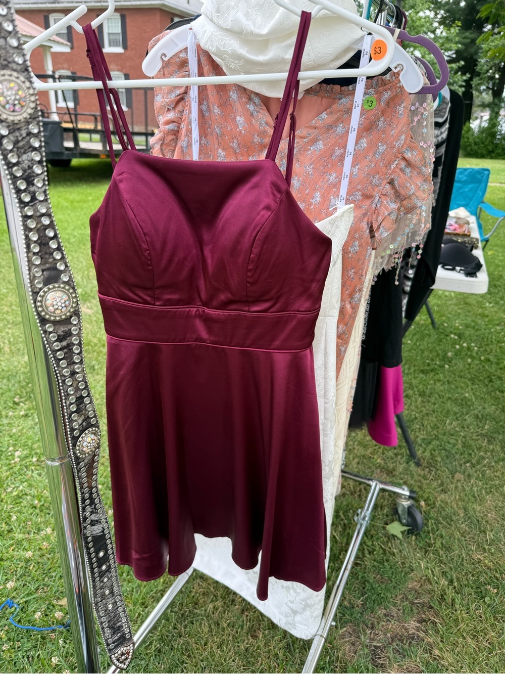 Burgundy mini dress